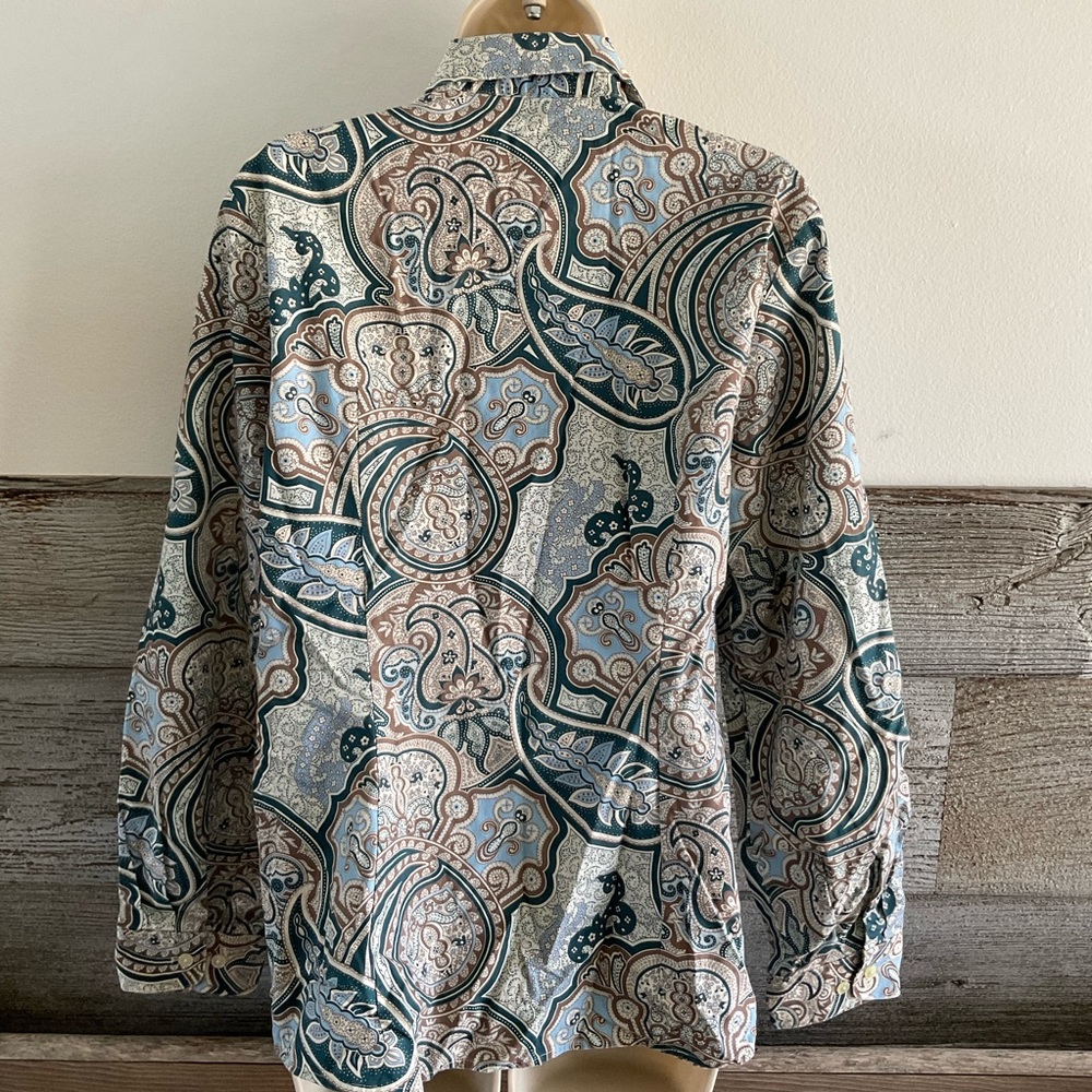 Orvis wrinkle-free paisley button down shirt size 16 - Picture 3 of 4
